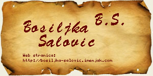 Bosiljka Šalović vizit kartica